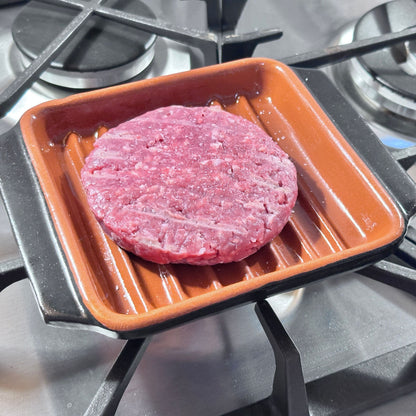 Toocook Grill Me mini square terracotta plate for natural cooking without fat, unique taste without altering the properties of the food