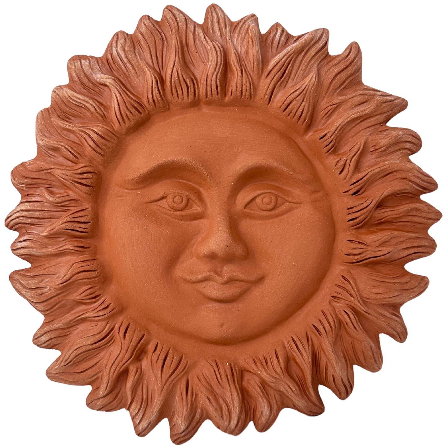 Sole 32 cm in ceramica artigianale da parete per arredo e decorazione casa Terracotta Idea Regalo