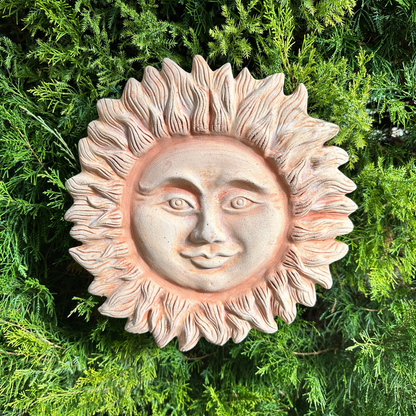 Sun 32 cm in handcrafted ceramic wall for home furnishing and decoration Terracotta Gift Idea