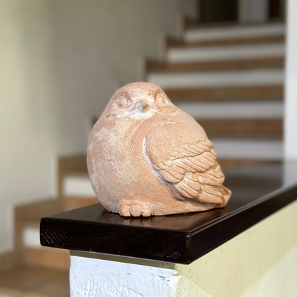 Passero Grasso in terracotta artigianale per arredo giardino e decorazione casa resistente alle intemperie