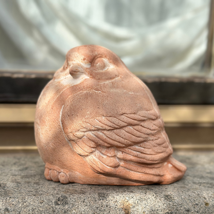 Passero Grasso in terracotta artigianale per arredo giardino e decorazione casa resistente alle intemperie