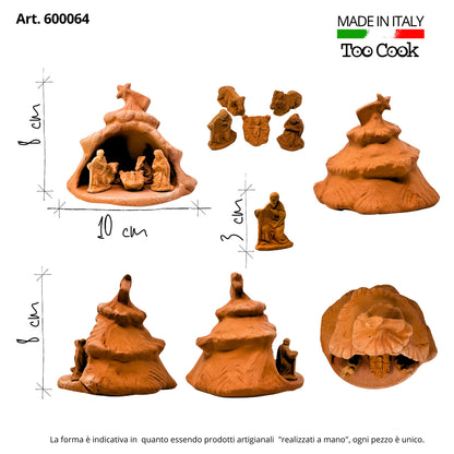 Toocook Presepe in Miniatura Realizzato a Mano in Ceramica Artigianale, Idea Regalo, Collezione e Decorazione per Addobbi Natalizi - Made in Italy (ART.68P8)