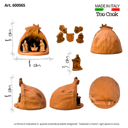 Toocook Presepe in Miniatura Realizzato a Mano in Ceramica Artigianale, Idea Regalo, Collezione e Decorazione per Addobbi Natalizi - Made in Italy (ART.68G8)