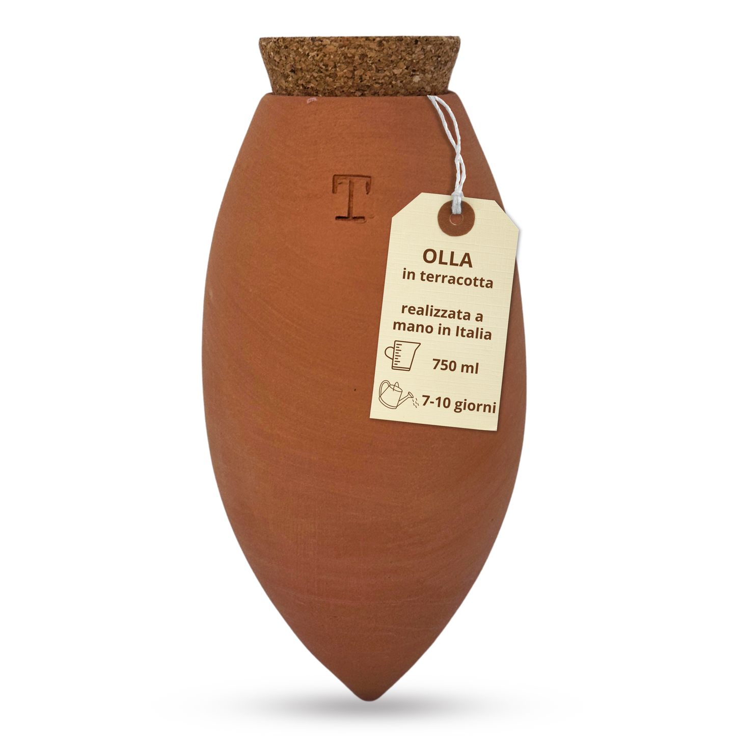 Olla in Terracotta Artigianale per irrigazione Piante 750 ml