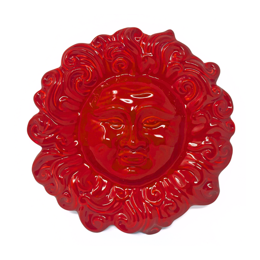 Handcrafted ceramic wall sun for home furnishing and decoration Terracotta Gift Idea - 15 cm