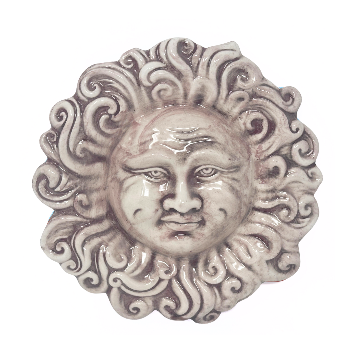 Handcrafted ceramic wall sun for home furnishing and decoration Terracotta Gift Idea - 15 cm