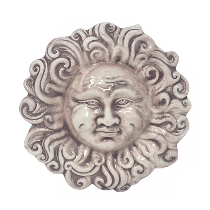 Handcrafted ceramic wall sun for home furnishing and decoration Terracotta Gift Idea - 15 cm