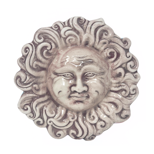 Handcrafted ceramic wall sun for home furnishing and decoration Terracotta Gift Idea - 15 cm