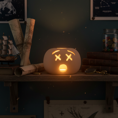 Toocook Lampada Decorativa Emoji Ics – Ceramica Artigianale con Base per Luce LED – Diametro 17 cm