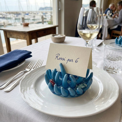Toocook Soprammobile Anemone Marina in Ceramica Smaltata Artigianale Made in Italy – Scultura Decorativa Tema Mare, Ø 12 cm h 7 cm – Turchese