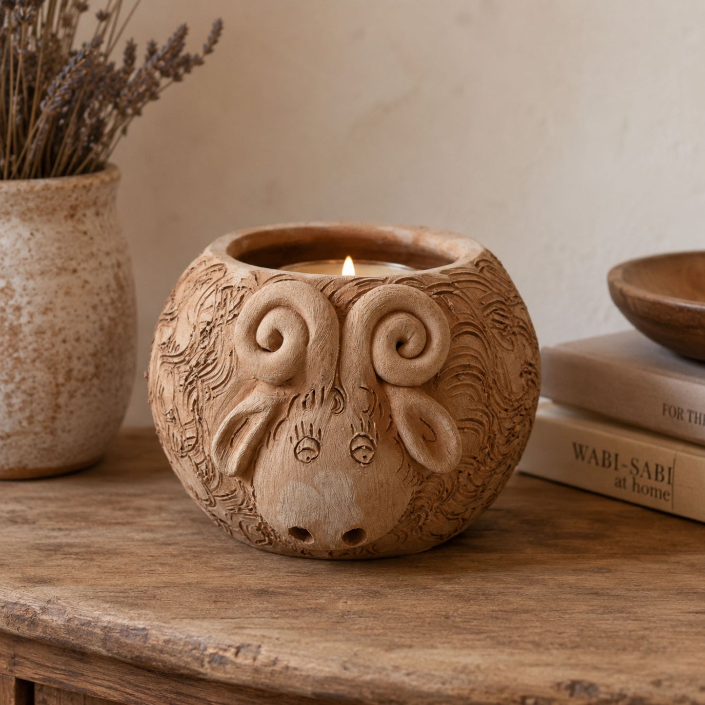 Toocook Ariete in Terracotta Vaso per Piante e Candele - Arredo e decoro giardino - Ø25cm