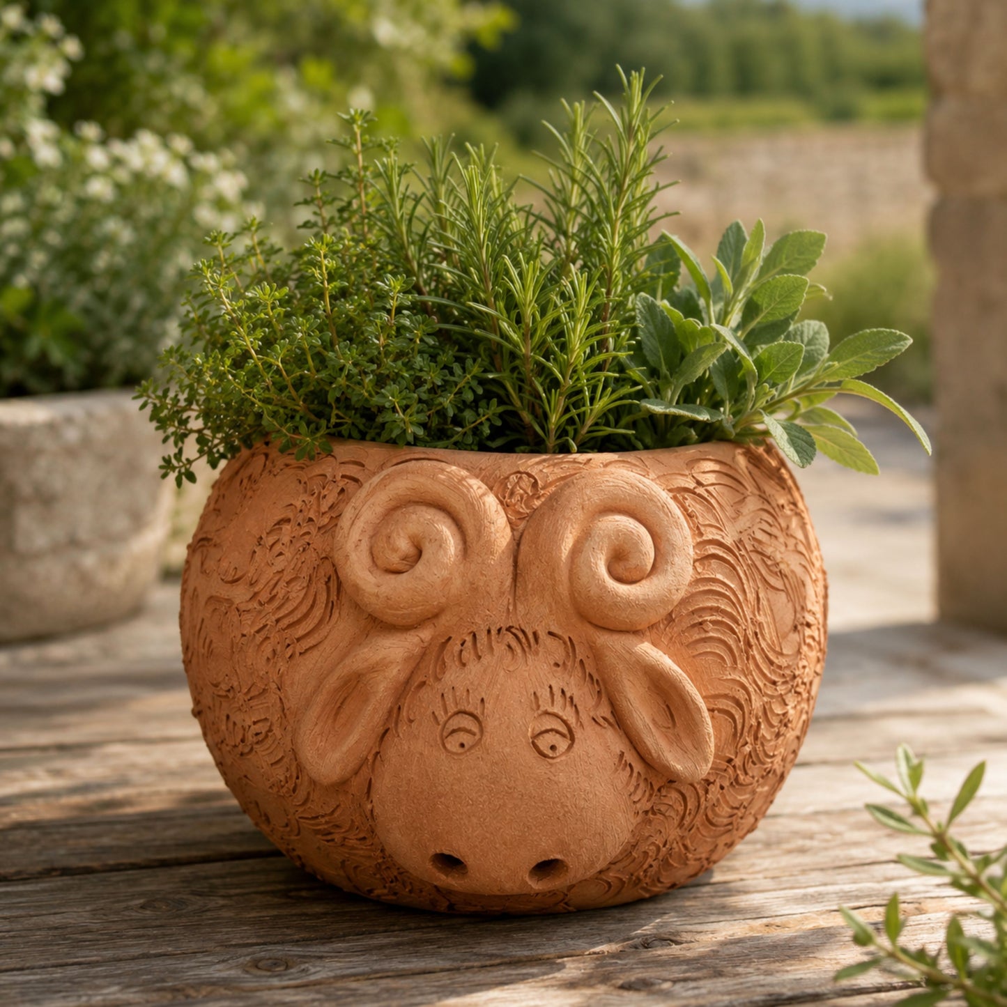 Toocook Ariete in Terracotta Vaso per Piante e Candele - Arredo e decoro giardino - Ø25cm