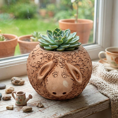 Toocook Pecora in Terracotta Vaso per Piante e Candele - Arredo e decoro giardino - Ø25cm