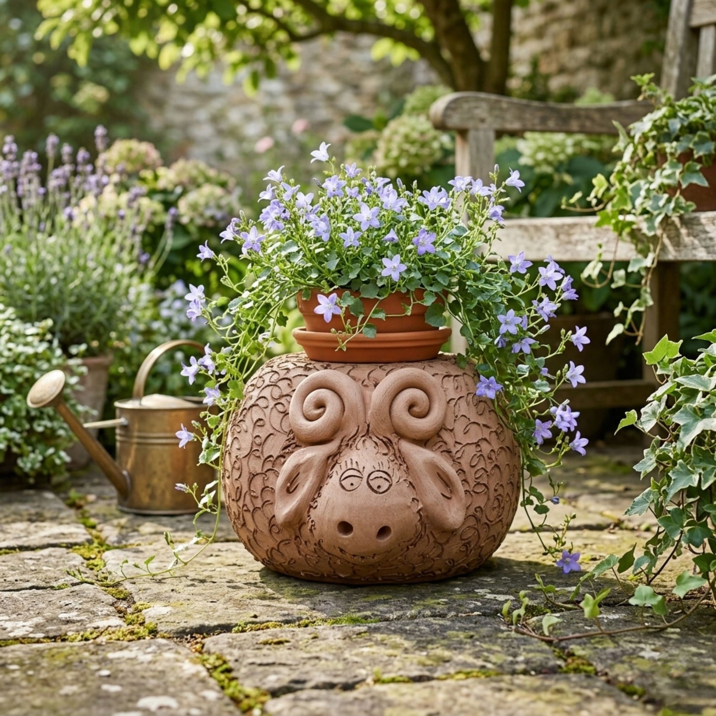 Toocook Ariete in Terracotta Base per Piante - Arredo e decoro giardino Ø25cm