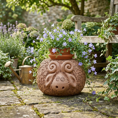 Toocook Ariete in Terracotta Base per Piante - Arredo e decoro giardino Ø25cm