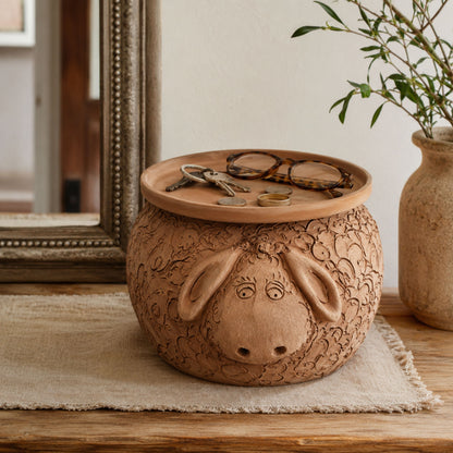 Toocook Pecora in Terracotta Base per Piante - Arredo e decoro giardino Ø25cm