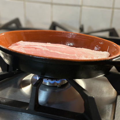 Toocook Grill Me oval terracotta plate for natural cooking without fat, unique taste without altering the properties of the food