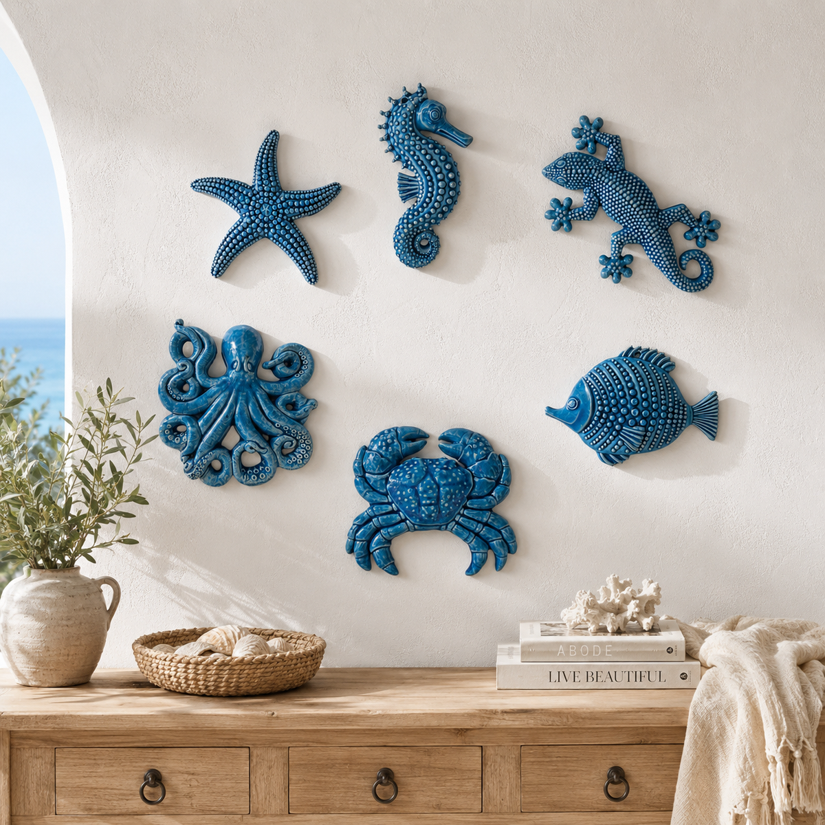 Toocook Animali marini in Ceramica Decorazione Arredo Casa (6 pezzi)