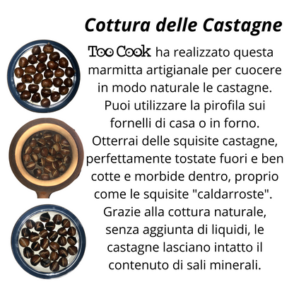 Toocook Potato and Chestnut Cooker in Glazed Terracotta for Simple Natural Cooking No Fat and without altering the properties of the food 100% Made in Italy