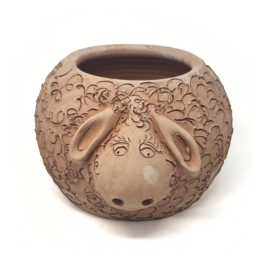 Toocook Pecora in Terracotta Vaso per Piante e Candele - Arredo e decoro giardino - Ø25cm