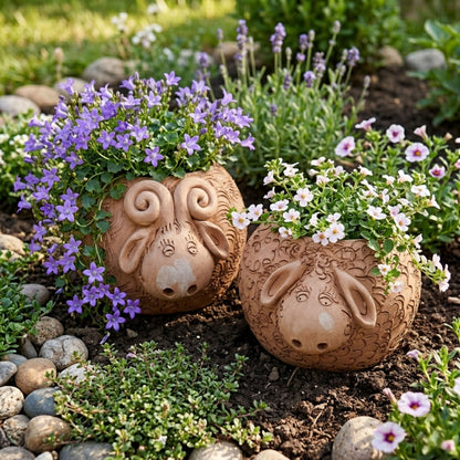 Toocook Ariete in Terracotta Vaso per Piante e Candele - Arredo e decoro giardino - Ø25cm