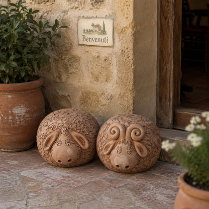 Toocook Pecora in Terracotta Base per Piante - Arredo e decoro giardino Ø25cm