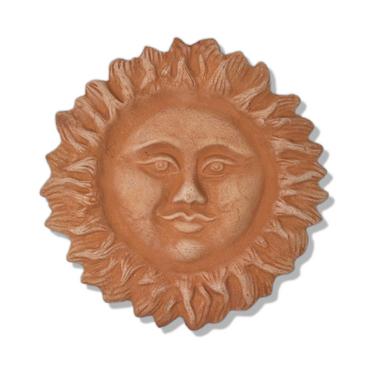 Handcrafted ceramic wall sun for home furnishing and decoration Terracotta Gift Idea 