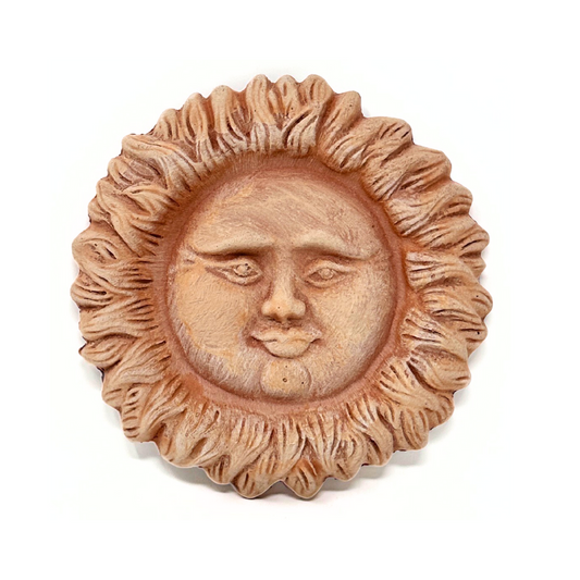 Handcrafted ceramic wall sun for home furnishing and decoration Terracotta Gift Idea - 15 cm