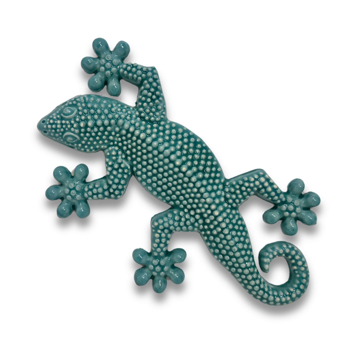 Geco in ceramica smaltata Verde acqua marina Decorazione Murale e Arredo Casa