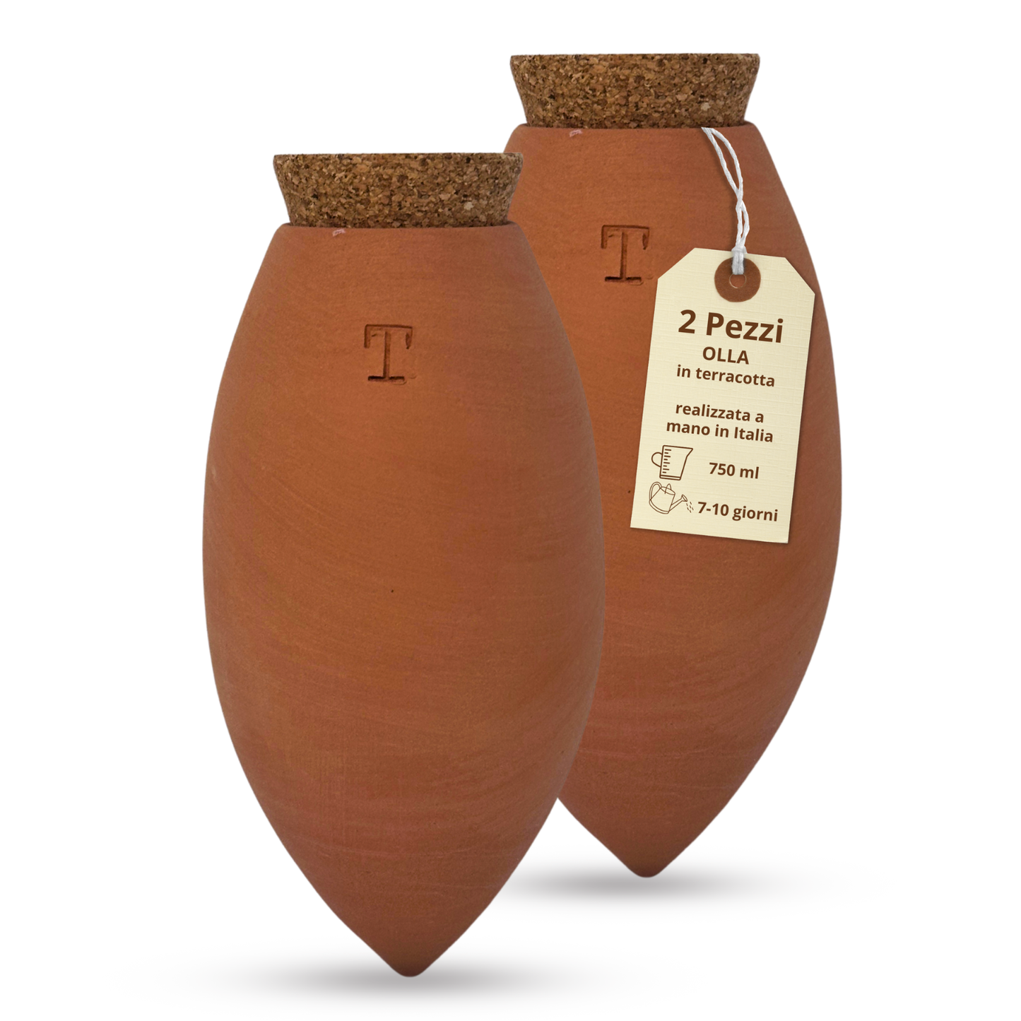 Toocook Artisan Terracotta Olla for Ecological and Natural Automatic Watering for Indoor and Outdoor Plants with autonomy of approximately 7 days - Handmade - 250 ml 
