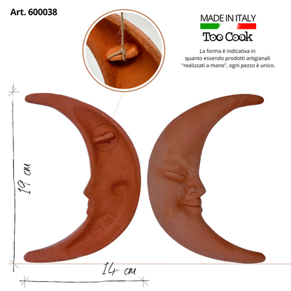 Toocook Luna da muro in terracotta artigianale per arredo e decorazione casa Resistente alle intemperie 19 cm