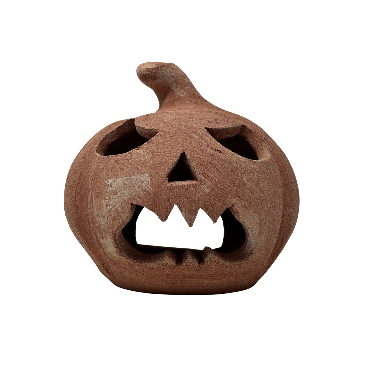 Zucca di Halloween decorativa in terracotta Made in Italy – Lanterna artigianale per interni ed esterni (Arrabbiata)