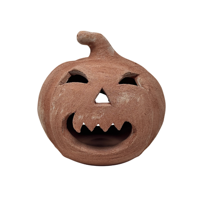 Toocook Zucca di Halloween decorativa in terracotta Made in Italy – Lanterna artigianale per interni ed esterni (Felice)